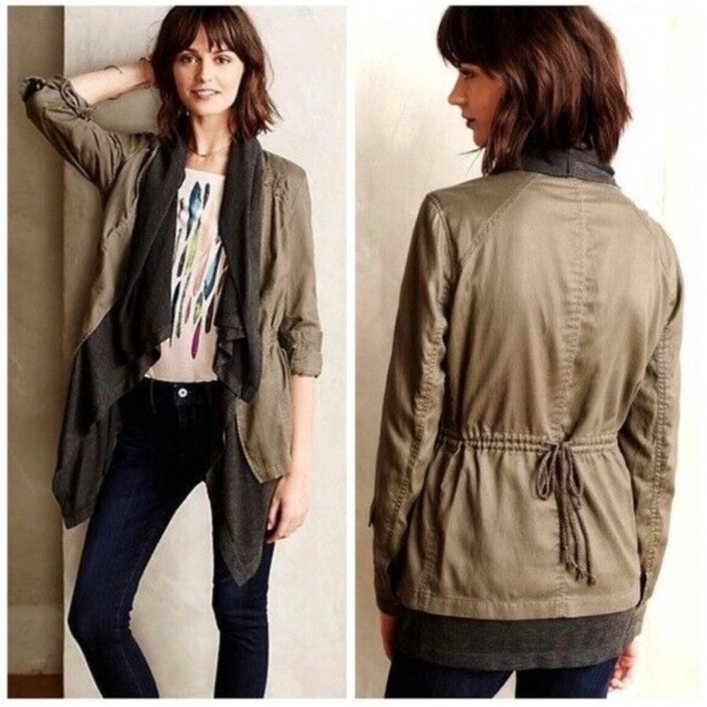 Anthropologie x Hei Hei Utility Jacket Layered with Drape Neck